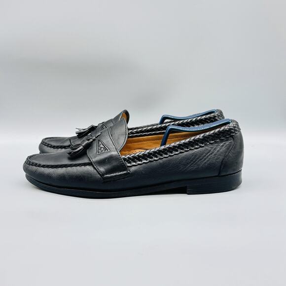 Allen Edmonds Shoes Mens 12 Black Leather Maxfield Kiltie Tassel Loafers Braided main image 8